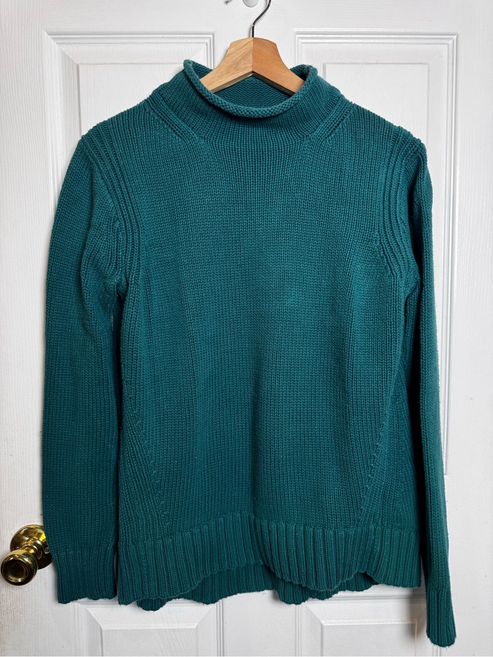 J.Crew Always 1988 Rollneck Sweater Teal 100% Cotton Large K5924